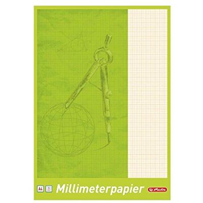 herlitz Blocco millimetri, formato A4, 25 fogli (confezione da 2) herlitz Blocco millimetri, formato A4, 25 fogli (confezione da 2)