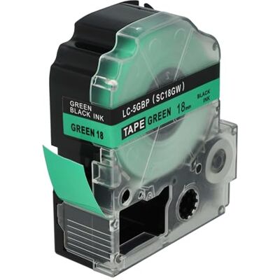 vhbw Cassetta nastro compatibile con Epson LabelWorks LW-700, LW-1000P, LW-600P, LW-500, LW-400 etichettatrice 8m x 18 mm nero su verde vhbw Cassetta nastro compatibile con Epson LabelWorks LW-700, LW-1000P, LW-600P, LW-500, LW-400 etichettatrice 8m x 18 mm nero su verde