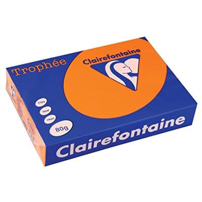 Clairefontaine Trophée C Fogli A4, Confezione da 500 Pezzi, Arancione Clairefontaine Trophée C Fogli A4, Confezione da 500 Pezzi, Arancione