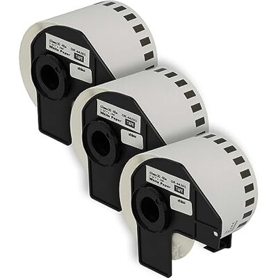 vhbw 3x rotolo etichette con supporto 62mm x 30,48m (1 etichetta) compatibile con Brother PT QL1050N etichettatrice premium, adesivo removibile vhbw 3x rotolo etichette con supporto 62mm x 30,48m (1 etichetta) compatibile con Brother PT QL1050N etichettatrice premium, adesivo removibile