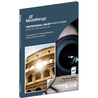 MediaRange Mrink111 Carta, white 100 fogli, opachi, stampabili su entrambi i lati, 140 g/m² MediaRange Mrink111 Carta, white 100 fogli, opachi, stampabili su entrambi i lati, 140 g/m²