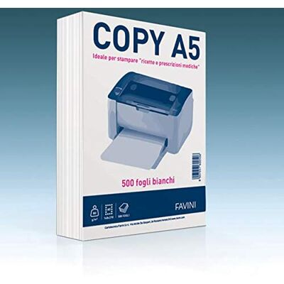 Favini Carta Copy A5-148 x 210mm 80gr bianco conf. 500fg Favini Carta Copy A5-148 x 210mm 80gr bianco conf. 500fg
