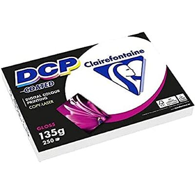 Clairefontaine Digital Color Printing 6841C 250 Fogli di Carta bianca Formato A4, 135 g per m2, Colore Bianco, 170 CIE Clairefontaine Digital Color Printing 6841C 250 Fogli di Carta bianca Formato A4, 135 g per m2, Colore Bianco, 170 CIE