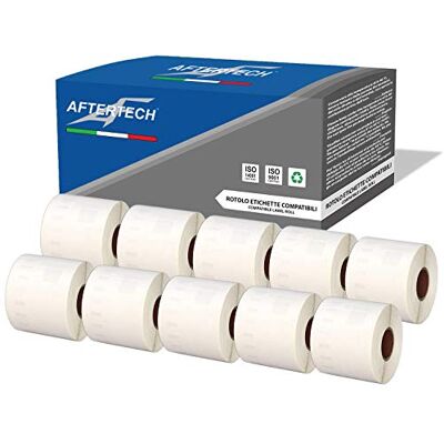 AFTERTECH 10x 99014 54x101mm Rotoli di Etichette adesive compatibili (220 Etichette/rotolo = 2200 totali) per Dymo LabelWriter Seiko SLP etichettatrici stampanti S0722434 AFTERTECH 10x 99014 54x101mm Rotoli di Etichette adesive compatibili (220 Etichette/rotolo = 2200 totali) per Dymo LabelWriter Seiko SLP etichettatrici stampanti S0722434