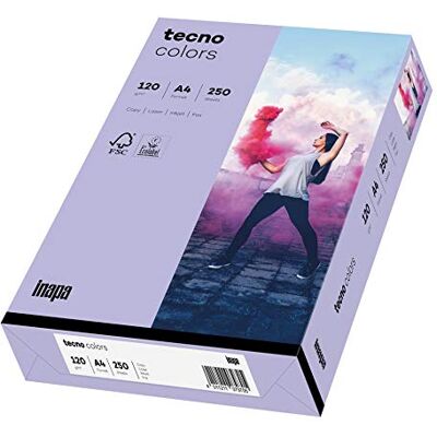 inapa Carta colorata per stampante tecno colorata: 120 g/m², A4, 250 fogli, viola inapa Carta colorata per stampante tecno colorata: 120 g/m², A4, 250 fogli, viola