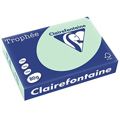 Clairefontaine Trophée 1975C 500 Fogli di Carta Colorata Formato A4, 80 g per m2, Colore Verde Clairefontaine Trophée 1975C 500 Fogli di Carta Colorata Formato A4, 80 g per m2, Colore Verde