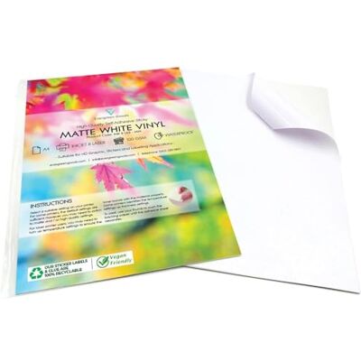 EVG Evergreen Goods 30 Fogli A4 Vinile Bianco Opaco Carta Adesiva Carta Fotografica in Pvc Impermeabile Per Stampanti Inkjet E Laser Compatibile Con Macchine Da Taglio (Cricut E Silhouette) EVG Evergreen Goods 30 Fogli A4 Vinile Bianco Opaco Carta Adesiva Carta Fotografica in Pvc Impermeabile Per Stampanti Inkjet E Laser Compatibile Con Macchine Da Taglio (Cricut E Silhouette)