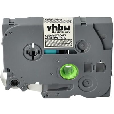vhbw Cassetta nastro compatibile con Brother PT 300B, 300SP, 310B, 310 etichettatrice 8m x 12 mm bianco su trasparente, extra forte, laminato vhbw Cassetta nastro compatibile con Brother PT 300B, 300SP, 310B, 310 etichettatrice 8m x 12 mm bianco su trasparente, extra forte, laminato