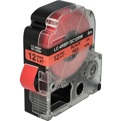 vhbw Cassetta nastro compatibile con Epson LabelWorks LW-1000P, LW-600P, LW-500, LW-400, LW-300 etichettatrice 8m x 12 mm nero su rosso vhbw Cassetta nastro compatibile con Epson LabelWorks LW-1000P, LW-600P, LW-500, LW-400, LW-300 etichettatrice 8m x 12 mm nero su rosso