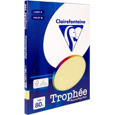 Clairefontaine PPP 4107c Fogli DIN A4, giallo canarino 80 g/mq, 100 pezzi Clairefontaine PPP 4107c Fogli DIN A4, giallo canarino 80 g/mq, 100 pezzi