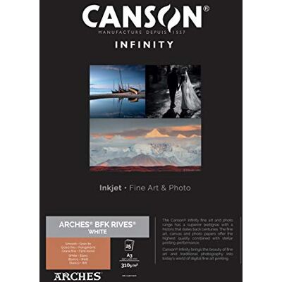 Canson Infinity BFK Rives 100% Texturado 310g Scatola A3 25H Bianco Naturale Canson Infinity BFK Rives 100% Texturado 310g Scatola A3 25H Bianco Naturale