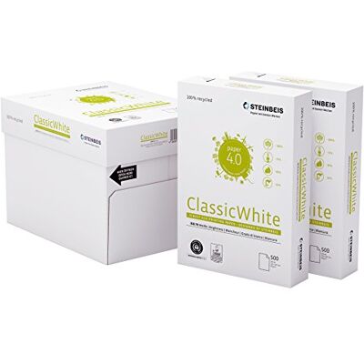 Steinbeis ClassicCut White DIN A4 – 5 X 500 fogli di Carta – Bianco – Multifunzione – 80 G/M² Steinbeis ClassicCut White DIN A4 – 5 X 500 fogli di Carta – Bianco – Multifunzione – 80 G/M²