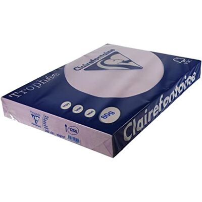 Clairefontaine Trophee – Risma di 500 fogli di Carta colorata, 80 g A3 Lilas Clairefontaine Trophee – Risma di 500 fogli di Carta colorata, 80 g A3 Lilas