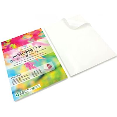 EVG Evergreen Goods 10 Fogli A4 Vinile Bianco lucido Carta Adesiva Carta Fotografica in PVC Impermeabile Per Stampanti Inkjet Compatibile Con Macchine Da Taglio (Cricut E Silhouette) EVG Evergreen Goods 10 Fogli A4 Vinile Bianco lucido Carta Adesiva Carta Fotografica in PVC Impermeabile Per Stampanti Inkjet Compatibile Con Macchine Da Taglio (Cricut E Silhouette)