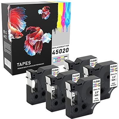 PRESTIGE CARTRIDGE 5 Nastri 45020 bianco su trasparente 12mm x 7m Etichette compatibili per DYMO LabelManager LM 100 150 160 200 210D 260 280 300 350 350D 360D 400 420P 450 500TS PC PC2 PnP LabelWriter LW 400 450 Duo PRESTIGE CARTRIDGE 5 Nastri 45020 bianco su trasparente 12mm x 7m Etichette compatibili per DYMO LabelManager LM 100 150 160 200 210D 260 280 300 350 350D 360D 400 420P 450 500TS PC PC2 PnP LabelWriter LW 400 450 Duo