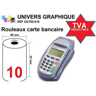 UNIVERS GRAPHIQUE UniversGraphique Rotoli di Carta Termica 57 x 40 mm per Stampare Scontrini Carta Bianca di Alta qualità Confezione da 10 UNIVERS GRAPHIQUE UniversGraphique Rotoli di Carta Termica 57 x 40 mm per Stampare Scontrini Carta Bianca di Alta qualità Confezione da 10