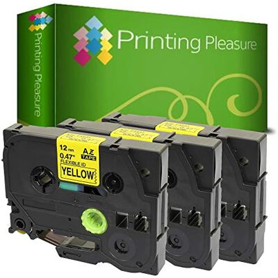 Printing Pleasure 3 x TZe-FX631 TZ-FX631 Nero su Giallo Nastro flessibile compatibile per Brother P-Touch Stampanti per etichette 12mm x 8m laminato Printing Pleasure 3 x TZe-FX631 TZ-FX631 Nero su Giallo Nastro flessibile compatibile per Brother P-Touch Stampanti per etichette 12mm x 8m laminato