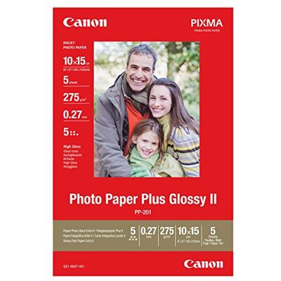 Canon PP-201 Carta Fotografica Lucida Formato 10x15 cm (5 fogli) Canon PP-201 Carta Fotografica Lucida Formato 10x15 cm (5 fogli)
