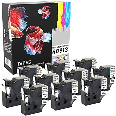 PRESTIGE CARTRIDGE 10 Nastri 40913 nero su bianco 9mm x 7m Etichette compatibili per DYMO LabelManager LM 100 150 160 200 210D 260 280 300 350 350D 360D 400 420P 450 500TS PC PC2 PnP LabelWriter LW 400 450 Duo PRESTIGE CARTRIDGE 10 Nastri 40913 nero su bianco 9mm x 7m Etichette compatibili per DYMO LabelManager LM 100 150 160 200 210D 260 280 300 350 350D 360D 400 420P 450 500TS PC PC2 PnP LabelWriter LW 400 450 Duo