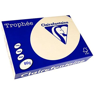 Clairefontaine TROPHEE ramette da 500 fogli Carta 80 g A4 Confezione da 5 avorio Clairefontaine TROPHEE ramette da 500 fogli Carta 80 g A4 Confezione da 5 avorio