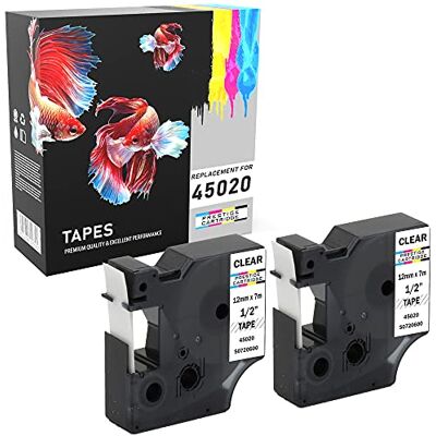 PRESTIGE CARTRIDGE 2 Nastri 45020 bianco su trasparente 12mm x 7m Etichette compatibili per DYMO LabelManager LM 100 150 160 200 210D 260 280 300 350 350D 360D 400 420P 450 500TS PC PC2 PnP LabelWriter LW 400 450 Duo PRESTIGE CARTRIDGE 2 Nastri 45020 bianco su trasparente 12mm x 7m Etichette compatibili per DYMO LabelManager LM 100 150 160 200 210D 260 280 300 350 350D 360D 400 420P 450 500TS PC PC2 PnP LabelWriter LW 400 450 Duo