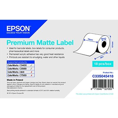 Epson Rot. Carta Continua Adesiva Premium Matt Epson Rot. Carta Continua Adesiva Premium Matt