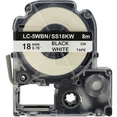 vhbw Cassetta nastro compatibile con Epson LabelWorks LW-700, LW-400, LW-500, LW-900P etichettatrice 8m x 18 mm nero su bianco Sostituisce SS18KW, LC-5WBN vhbw Cassetta nastro compatibile con Epson LabelWorks LW-700, LW-400, LW-500, LW-900P etichettatrice 8m x 18 mm nero su bianco Sostituisce SS18KW, LC-5WBN