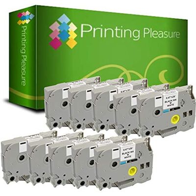 Printing Pleasure 10 x TZ-231 Nero su Bianco Nastro laminato compatibile per Brother P-Touch Stampanti per etichette 12mm x 8m Printing Pleasure 10 x TZ-231 Nero su Bianco Nastro laminato compatibile per Brother P-Touch Stampanti per etichette 12mm x 8m