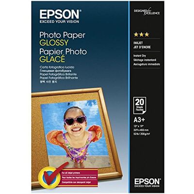 Epson Carta Fotografica Glossy, A3+, 20 Fogli, Bianco Epson Carta Fotografica Glossy, A3+, 20 Fogli, Bianco