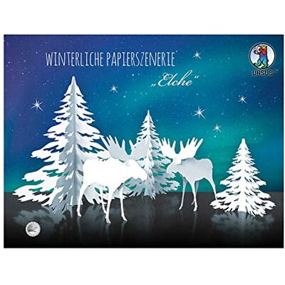 URSUS Confezione da 4 Fogli di cartoncino Bristol, 400 g/mq, Circa 24,8 x 32,5 cm, Tagliato a Laser, scanalato, Materiale per Tre Alberi e Due elci, con Istruzioni per Il bricolage, Bianco URSUS Confezione da 4 Fogli di cartoncino Bristol, 400 g/mq, Circa 24,8 x 32,5 cm, Tagliato a Laser, scanalato, Materiale per Tre Alberi e Due elci, con Istruzioni per Il bricolage, Bianco