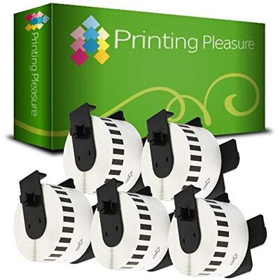 Printing Pleasure 5 x DK22225 Etichette adesive continuo compatibile per Brother P-Touch QL-500 QL-500BW QL-550 QL-570 QL-700 QL-720NW QL-800 QL-810W QL-820NWB QL-1050 QL-1100 QL-1110NWB 38mm x 30.48m Bianco Printing Pleasure 5 x DK22225 Etichette adesive continuo compatibile per Brother P-Touch QL-500 QL-500BW QL-550 QL-570 QL-700 QL-720NW QL-800 QL-810W QL-820NWB QL-1050 QL-1100 QL-1110NWB 38mm x 30.48m Bianco
