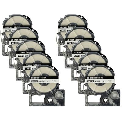 vhbw 10x Cassetta nastro compatibile con Epson LabelWorks LW-1000P, LW-600P, LW-500, LW-400, LW-300 etichettatrice 8m x 9 mm nero su bianco vhbw 10x Cassetta nastro compatibile con Epson LabelWorks LW-1000P, LW-600P, LW-500, LW-400, LW-300 etichettatrice 8m x 9 mm nero su bianco