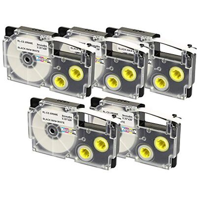 PRESTIGE CARTRIDGE 5 Cassettes XR-9WE XR-9WE1 nero su bianco 9mm x 8m Nastri compatibili per Etichettatrice Casio KL-60 KL-100 KL-120 KL-200 KL-300 KL-750 KL-780 KL-820 KL-2000 KL-7000 KL-7200 KL-8100 KL-8200 CW-L300 PRESTIGE CARTRIDGE 5 Cassettes XR-9WE XR-9WE1 nero su bianco 9mm x 8m Nastri compatibili per Etichettatrice Casio KL-60 KL-100 KL-120 KL-200 KL-300 KL-750 KL-780 KL-820 KL-2000 KL-7000 KL-7200 KL-8100 KL-8200 CW-L300