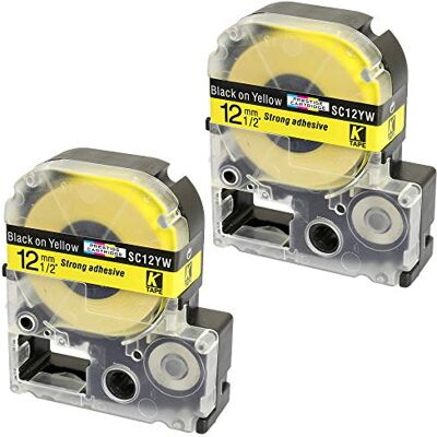 PRESTIGE CARTRIDGE 2x Nastro per Etichette compatibile per Epson SC12YW LC-4YBW LC-4YBW9 Nero su Giallo 12mm x 8m per Etichettatrice Epson LabelWorks LW-300 LW-300L LW-400 LW-500 LW-600P LW-700 LW-900P LW-1000P PRESTIGE CARTRIDGE 2x Nastro per Etichette compatibile per Epson SC12YW LC-4YBW LC-4YBW9 Nero su Giallo 12mm x 8m per Etichettatrice Epson LabelWorks LW-300 LW-300L LW-400 LW-500 LW-600P LW-700 LW-900P LW-1000P