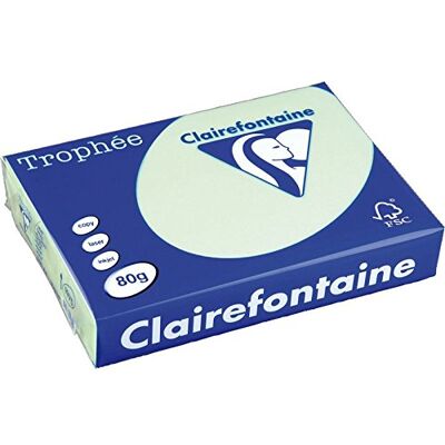 Clairefontaine Trophée 1882C Fogli A3, Confezione da 500 Pezzi, Verde Clairefontaine Trophée 1882C Fogli A3, Confezione da 500 Pezzi, Verde