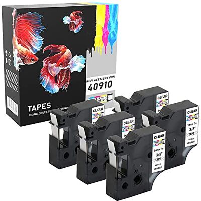 PRESTIGE CARTRIDGE 5 Nastri 40910 nero su trasparente 9mm x 7m Etichette compatibili per DYMO LabelManager LM 100 150 160 200 210D 260 280 300 350 350D 360D 400 420P 450 500TS PC PC2 PnP LabelWriter LW 400 450 Duo PRESTIGE CARTRIDGE 5 Nastri 40910 nero su trasparente 9mm x 7m Etichette compatibili per DYMO LabelManager LM 100 150 160 200 210D 260 280 300 350 350D 360D 400 420P 450 500TS PC PC2 PnP LabelWriter LW 400 450 Duo
