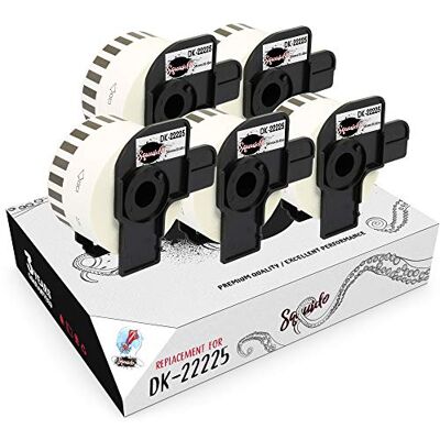 Squuido 5 rotoli DK-22225 DK22225 Etichette Continuo compatibili con Brother P-Touch QL-500 QL-550 QL-560 QL-570 QL-580 QL-700 QL-710W QL-720NW QL-800 QL-810W QL-820NWB QL-1100 1110NWB 38mm x 30.48m Squuido 5 rotoli DK-22225 DK22225 Etichette Continuo compatibili con Brother P-Touch QL-500 QL-550 QL-560 QL-570 QL-580 QL-700 QL-710W QL-720NW QL-800 QL-810W QL-820NWB QL-1100 1110NWB 38mm x 30.48m