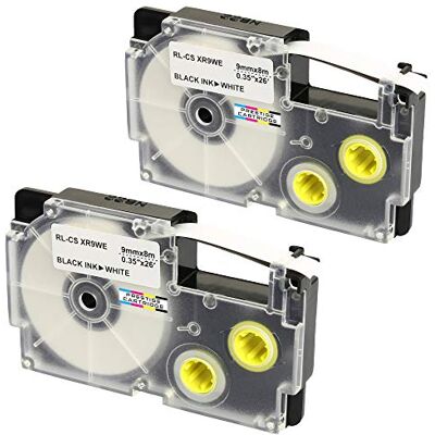 PRESTIGE CARTRIDGE 2x Nastro per Etichette compatibile per Casio XR-9WE XR-9WE1 Nero su Bianco 9mm x 8m per Etichettatrice Casio KL-60 100 100E 120 200 300 750 780 820 2000 7000 7200 7400 8100 8200 P1000 C500 CW-L300 PRESTIGE CARTRIDGE 2x Nastro per Etichette compatibile per Casio XR-9WE XR-9WE1 Nero su Bianco 9mm x 8m per Etichettatrice Casio KL-60 100 100E 120 200 300 750 780 820 2000 7000 7200 7400 8100 8200 P1000 C500 CW-L300