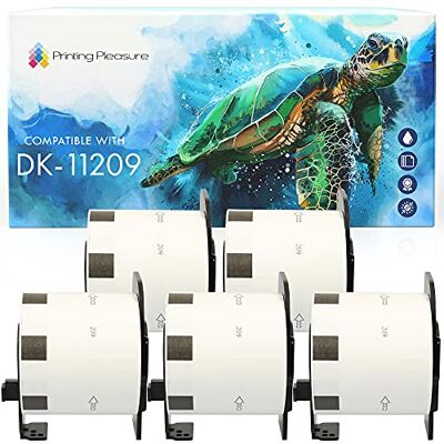 Printing Pleasure 5x Compatibile Rotolo DK-11209 29mm x 62mm Etichette adesive (Etichetta per rotolo: 800) per Brother P-Touch QL-500 550 560 570 700 710W 720NW 800 810W 820NWB 1050 1060N 1100 1110NWB, Nastro in Carta Printing Pleasure 5x Compatibile Rotolo DK-11209 29mm x 62mm Etichette adesive (Etichetta per rotolo: 800) per Brother P-Touch QL-500 550 560 570 700 710W 720NW 800 810W 820NWB 1050 1060N 1100 1110NWB, Nastro in Carta