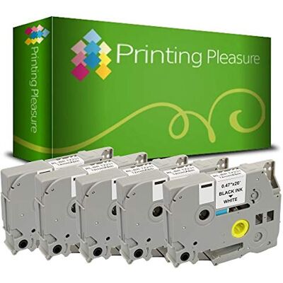 Printing Pleasure 5 x TZe-231 TZ-231 Nero su Bianco Nastro laminato compatibile per Brother P-Touch Stampanti per etichette 12mm x 8m Printing Pleasure 5 x TZe-231 TZ-231 Nero su Bianco Nastro laminato compatibile per Brother P-Touch Stampanti per etichette 12mm x 8m