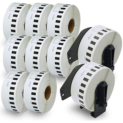 BETCKEY 10 Rotoli DK-22214 Etichette a Lunghezza Continua Compatibile con Brother, 12mm x 30.48m, 10 Etichette per Stampanti di Etichette Brother QL (2 Portaetichette Riutilizzabili) BETCKEY 10 Rotoli DK-22214 Etichette a Lunghezza Continua Compatibile con Brother, 12mm x 30.48m, 10 Etichette per Stampanti di Etichette Brother QL (2 Portaetichette Riutilizzabili)