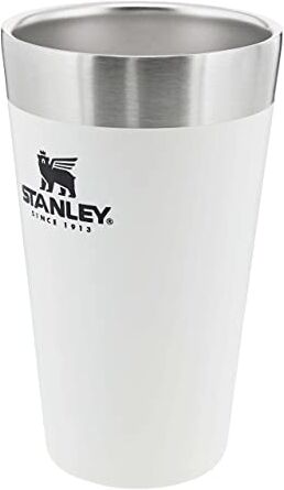 Stanley Adventure Stacking Beer Pint 0.47L Polar White Mantiene la Birra Fresca per 4 Ore Pinta di Birra in Acciaio Inossidabile Lavabile in Lavastoviglie