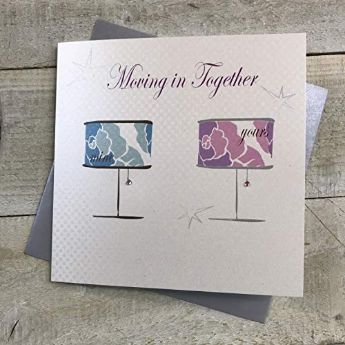 WHITE COTTON CARDS Code  Moving in Together Hand Embellished New Home Card