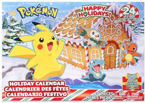 Bandai Pokémon Calendario dell'Avvento Pokemon 2023-16 personaggi a sorpresa 5 cm + 8 accessori a tema Natale