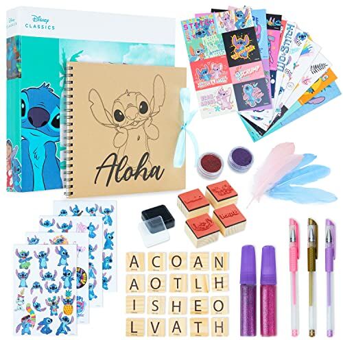 Disney Stitch Scrapbooking Kit, Album Fotografico Fai da Te Bambina Ragazza con 50 Accessori, Cancelleria, Stickers