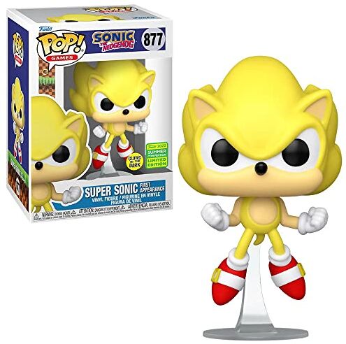 POP Funko  ! Games: Sonic The Hedgehog Super Sonic First Appearance (Summer Convention 2022 Glow in the Dark Esclusive) #877