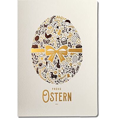 Esclusivi biglietti di Pasqua – Set di 10 biglietti di ringraziamento in beige leggero 120 x 170 mm, dorati e stampati, realizzati in carta per gioielli acquari, con inserti beige e buste Esclusivi biglietti di Pasqua – Set di 10 biglietti di ringraziamento in beige leggero 120 x 170 mm, dorati e stampati, realizzati in carta per gioielli acquari, con inserti beige e buste