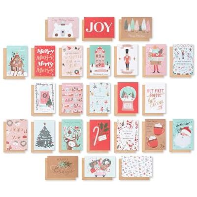 American Greetings Biglietti di Natale con buste, design alla moda rosa pastello (25 pezzi) American Greetings Biglietti di Natale con buste, design alla moda rosa pastello (25 pezzi)