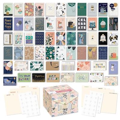American Greetings All Occasion Deluxe Card Assortment with Envelopes and Storage Box(60-Count) American Greetings All Occasion Deluxe Card Assortment with Envelopes and Storage Box(60-Count)