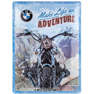ART Targa retrò, 30 x 40 cm, Official License Product (OLP), BMW – Make Life an Adventure – Idee regalo per amanti BMW, in metallo, design vintage ART Targa retrò, 30 x 40 cm, Official License Product (OLP), BMW – Make Life an Adventure – Idee regalo per amanti BMW, in metallo, design vintage